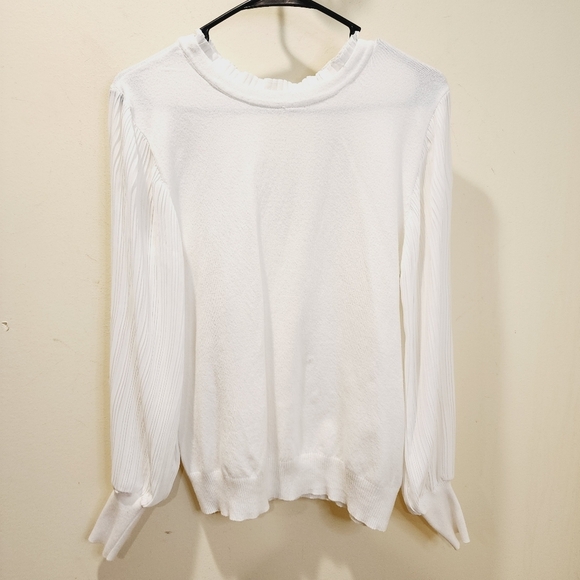 SIONI Milano White Pullover button Neck Sweater Top size M - Picture 2 of 14